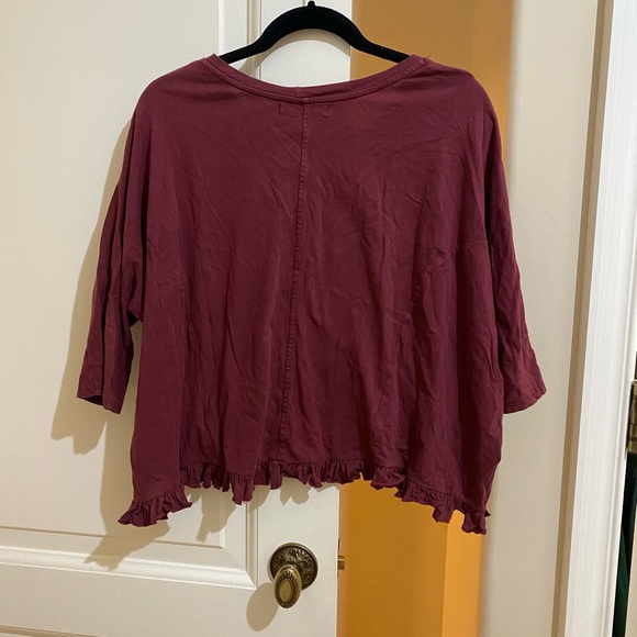 Anthropologie Eri + Ali Ruffle Hem Swing Top - Picture 4 of 5